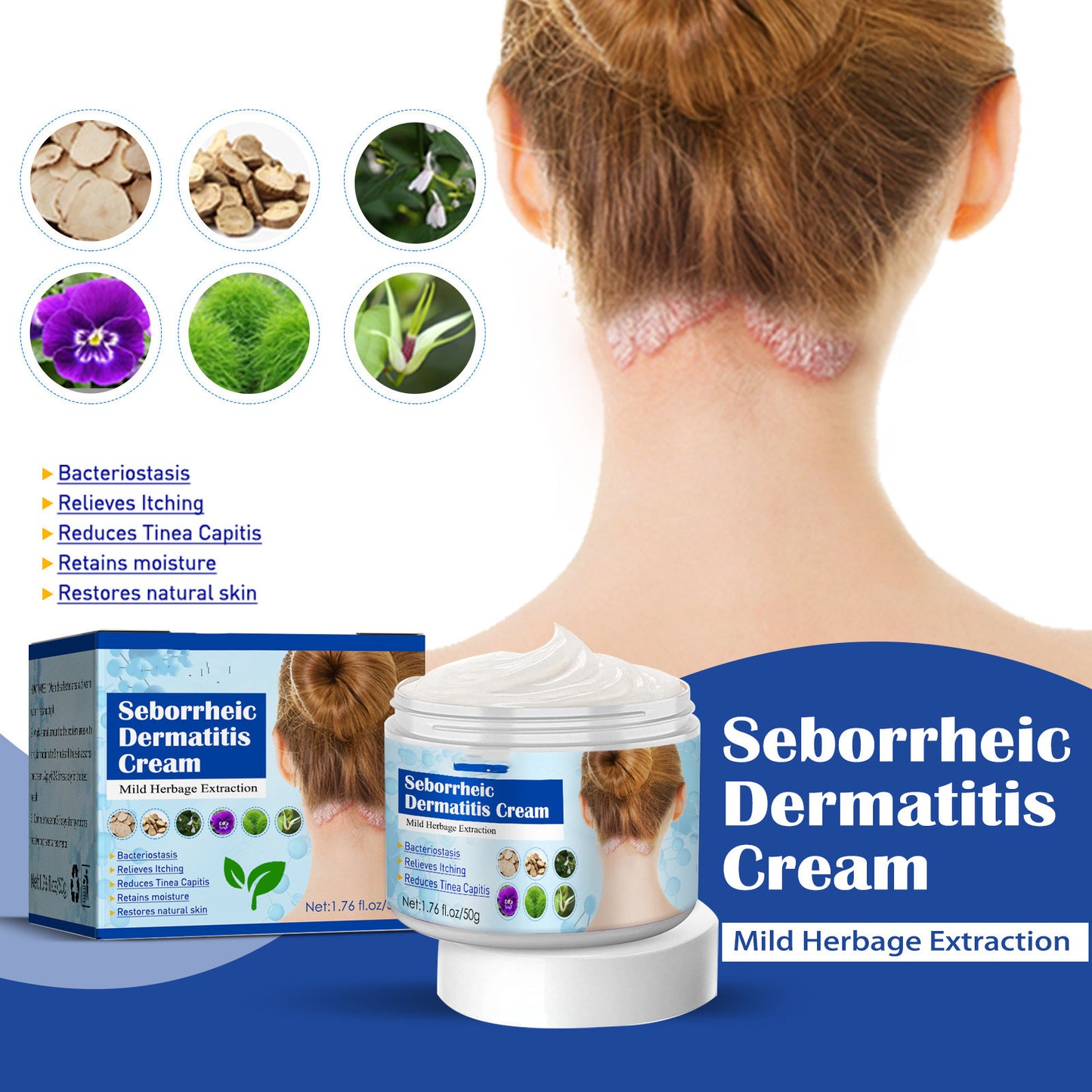 Creme gegen seborrhoische Haut, Kopfhautakne und Juckreiz