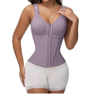 Mesh Belly Contracting And Waist Slimming Three Breasted Corset