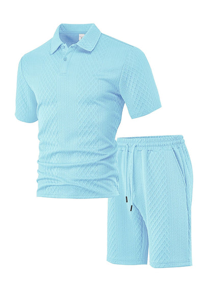 Figured Cloth Men's Casual Thin Short Sleeve Suit