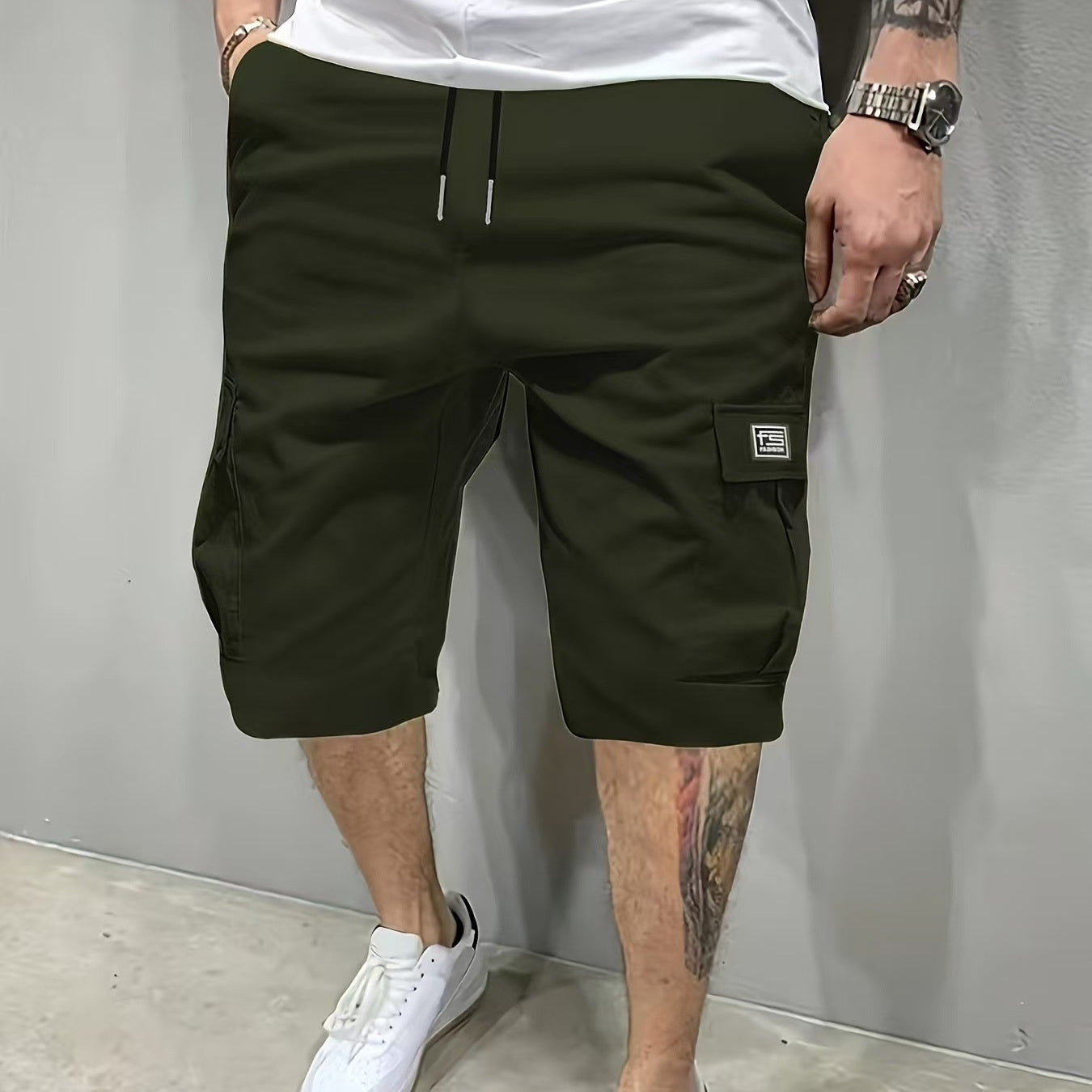 Shorts Summer Men's American Fifth Pants Overalls Korean Black