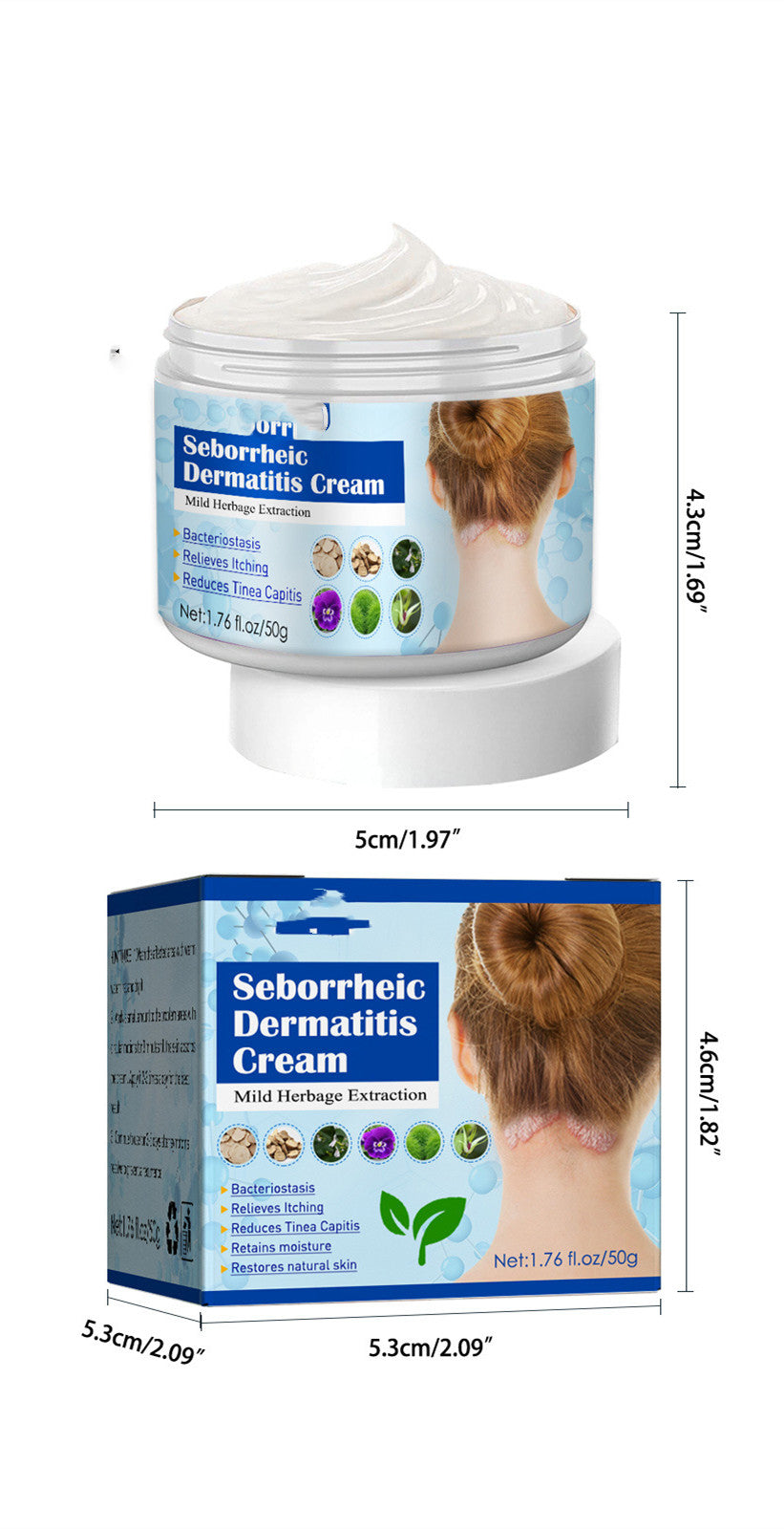 Creme gegen seborrhoische Haut, Kopfhautakne und Juckreiz
