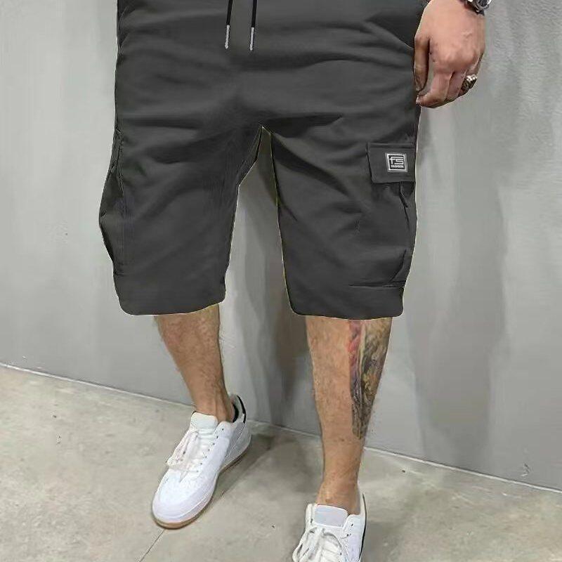 Shorts Summer Men's American Fifth Pants Overalls Korean Black