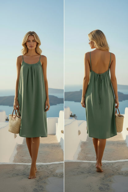 Spaghetti Strap Backless Dress