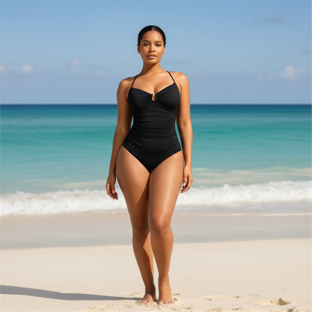 One-piece Ladies Shoulder Bathing Suit