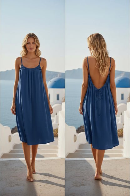 Spaghetti Strap Backless Dress