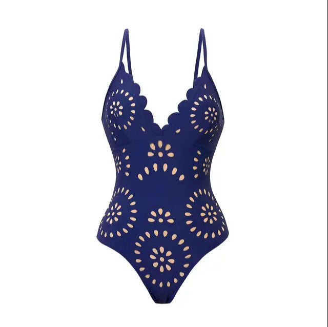Laser Cut Swimsuit and Skirt