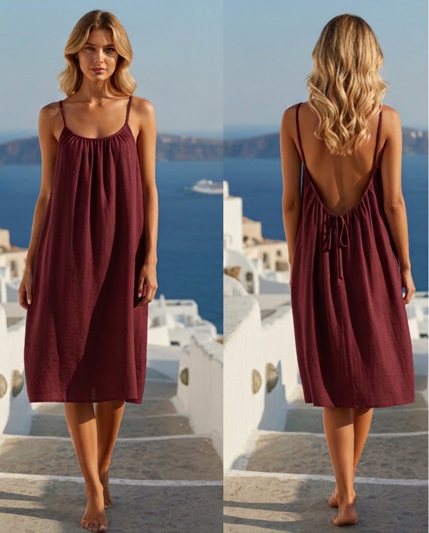 Spaghetti Strap Backless Dress