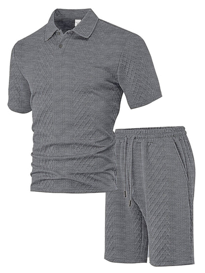 Figured Cloth Men's Casual Thin Short Sleeve Suit