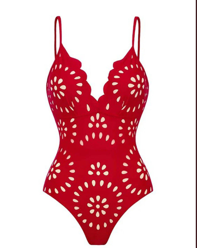 Laser Cut Swimsuit and Skirt