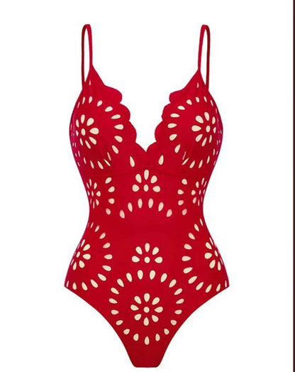 Laser Cut Swimsuit and Skirt