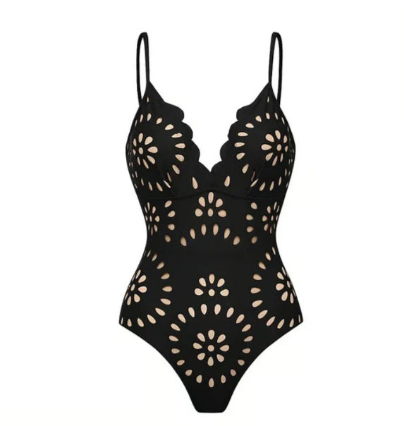 Laser Cut Swimsuit and Skirt